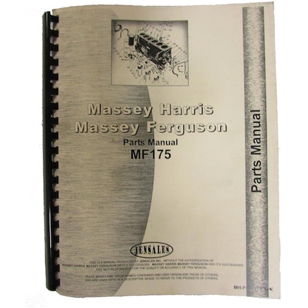 Aftermarket Parts Manual Fits Massey Ferguson Diesel UK 175 178 MHPMF175 178 WIV10-0009